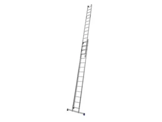 optrekladder,2x15,sporten,balk L 4,25-7,7m,2-dlg.,aluminium - 1