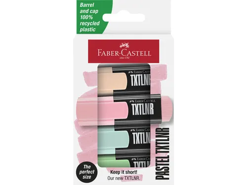 Markeerstift Faber-Castell TXTLNR mini 4st. pastel in karton etui