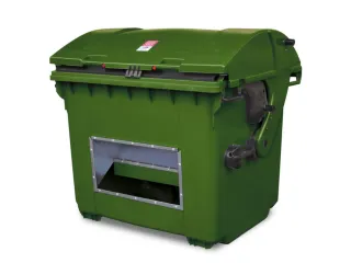 strooigoedbak,HxBxD 1035x1360x765mm,HDPE,groen,deksel groen - 1
