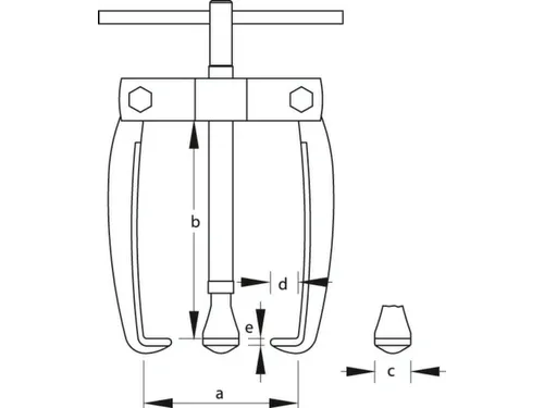 1.19/02 Poolklemmen trekker 3-arm 65x50mm