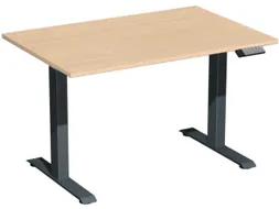 Elektrisch ihv bureau,HxBxD 730-1230x1200x800mm,blad beuken