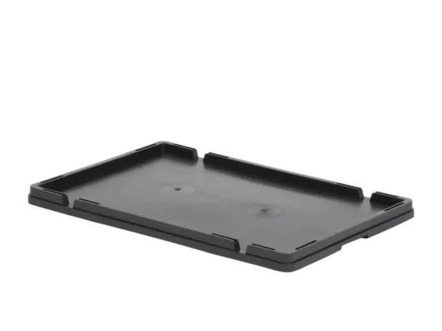 oplegdeksel,PP,v. draaistapelbak,BxD 400x600mm,zwart