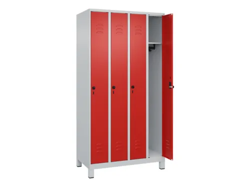 locker,HxBxD 1950x1000x500mm,4vak,vak B 250mm,draaigrendel,voeten