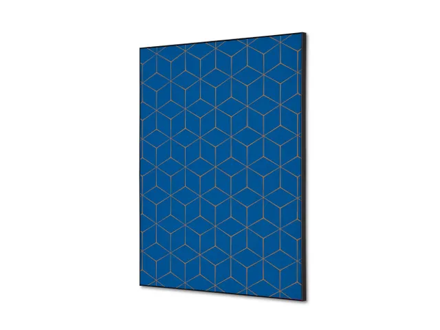 Wanddecoratie Textiel Set A2 Hexagon Blauw-Bruin