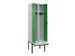 locker met bank,voor scheiding van kleding,HxBxD 2120x600x815mm,2vak