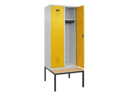 locker met bank,HxBxD 2120x800x815mm,2vak,vak B 400mm,cilinderslot