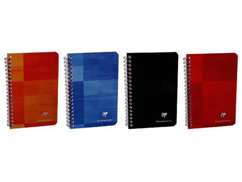 Notitieboek Clairefontaine 95x140mm 180 pagina's spiraal lijn assorti