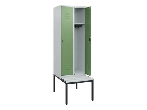locker met bank,HxBxD 1950x600x815mm,2vak,vak B 300mm,cil.-slot