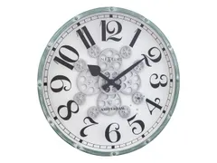 Witte Gear Klok - Grote Wandklok - 50cm - Bewegende tandwielen - "Henr