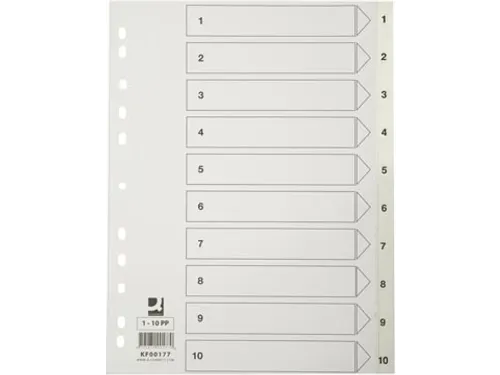 Tabbladen PP Set 1-10 Met Indexblad A4 11-Gaats Wit Personaliseerbaar