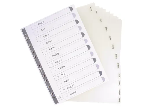 Tabbladen PP Kreatab s A4 12tabs transp.
