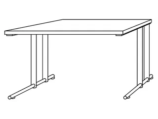 bureau,HxBxD 740x1200x800mm,blad wit,C-voet RAL9006 - 3