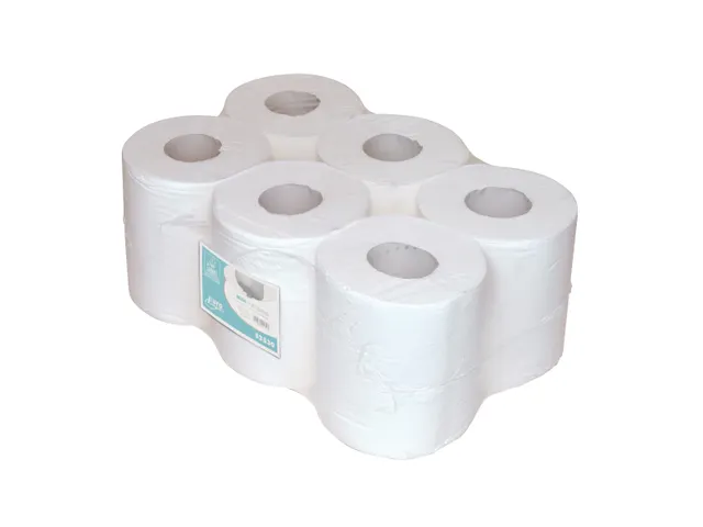 Midi Centerfeed Handdoekrol Wit 1-Laags Cellulose Folie a 6 Rol