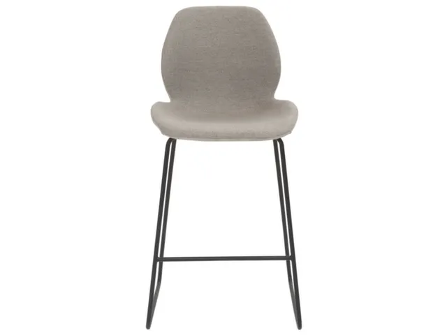 Barkruk mySOLO Sledeframe Zwart met Zitting stof Grijs gemêleerd