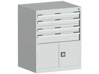 ladekast HxBxD 1000x800x750mm 5laden romp RAL7035 front RAL7035 - 1