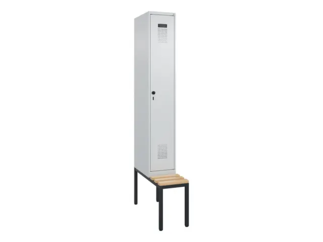 locker met bank,voor scheiding van kleding,HxBxD 2120x300x815mm,1vak