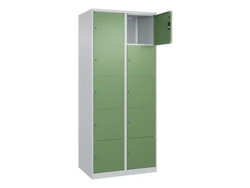 lockerkast,HxBxD 1850x800x500mm,2x5vakken,vak B 400mm,cil.-slot