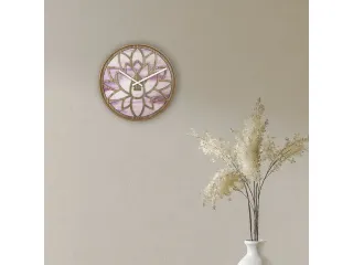 Wandklok Nextime dia 40cm Roze Hout Lotus - 5
