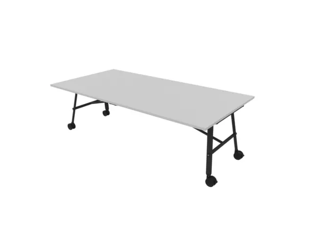 klaptafel,HxBxD 750x2400x1200mm,hoekig,4voeten donkergrijs,ovale buis