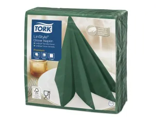 OUTLET Tork 478847 Premium Linstyle Dinnerservet Donkergroen 600 Stuks - 1