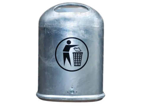 Staalplaat Afvalemmer 45 Liter Ovale Opening Veerklep Verzinkt