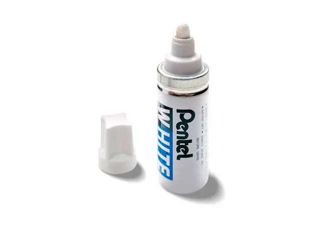 Viltstift Pentel 100W rond 4mm wit