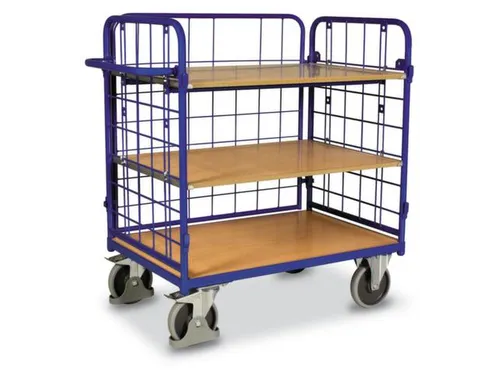 etagewagen,draagverm. 500kg,3etage(s),laadvl. LxB 1000x700mm,houtetage