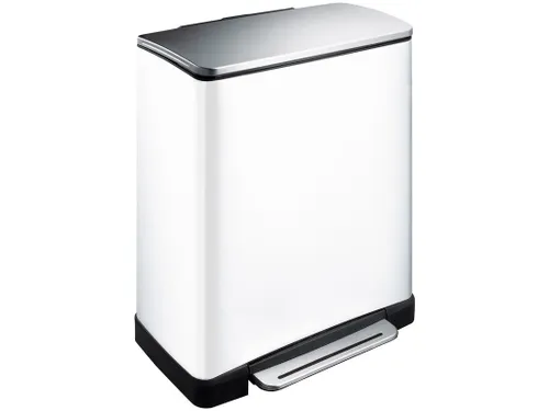 E-Cube recycling pedaalemmer 28+18 Liter Wit Mat RVS