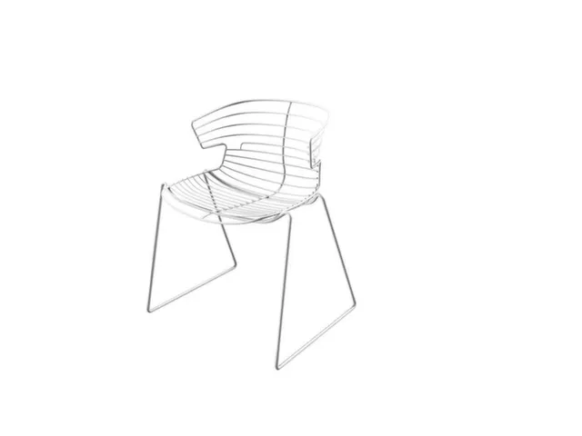 Outdoor Bezoekersstoel Draad-Zitschaal Sledepoten Wit Gelakt