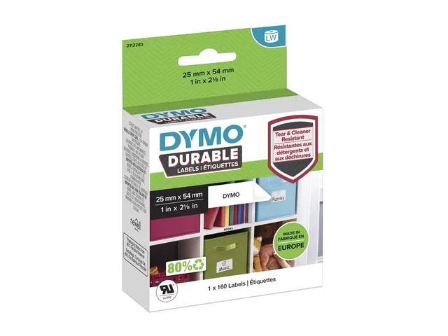 Etiket Dymo 1976411 industrieel 25x54mm 1 rol á 160 stuks wit