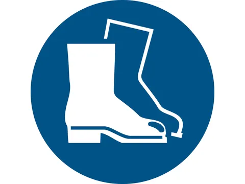 Pictogram bordje Djois Veiligheidsschoenen verplicht Ø200mm blauw