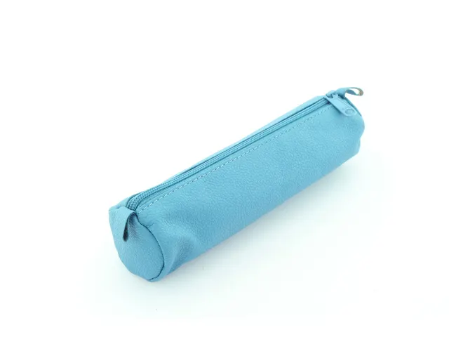 Pennenetui Alassio echt leer turquoise