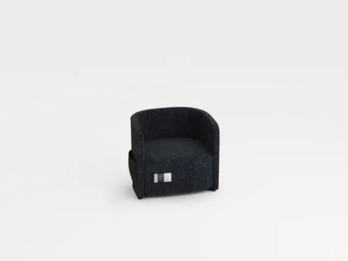 fauteuil,1-zits,stof donkergrijs,HxBxD 760x860x760mm,stekkerdoos,2xUSB