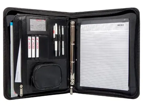 Conferentiemap Exclusief A4 Portfolio Met Ritssluiting, Zwart