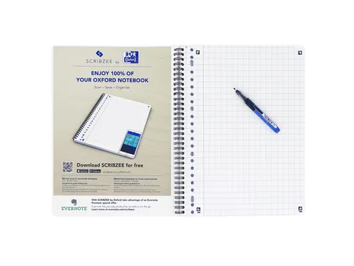 Collegeblok Oxford School Scribzee A4 23-Gaats Ruit 10Mm 80Vel Assorti