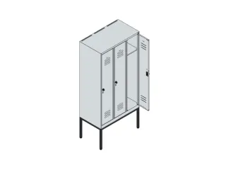 locker,HxBxD 1950x900x500mm,3vak,vak B 300mm,draaigrendel - 3