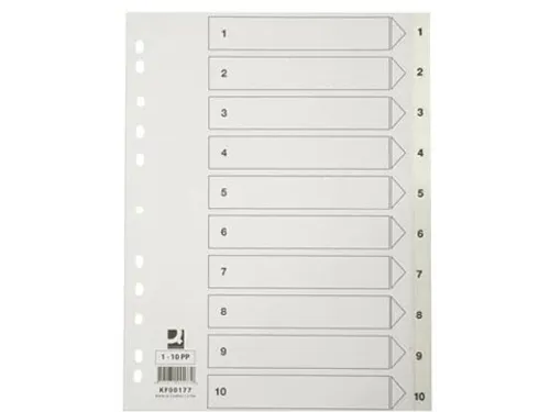 Tabbladen PP Set 1-10 Met Indexblad A4 11-Gaats Wit Personaliseerbaar