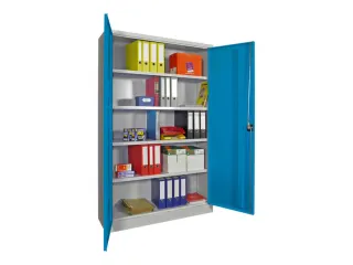 grootvolumekast met openslaande deuren,RAL7035,front RAL5012 - 2