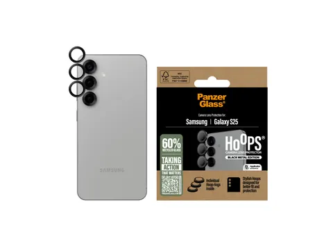 PanzerGlass Hoops Camera Lens Protector Black Samsung Galaxy S25,