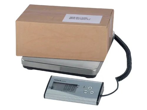 Pakketweger MAUL Cargo 50kg metalen plateau 27x27cm + 9V batterij zilv