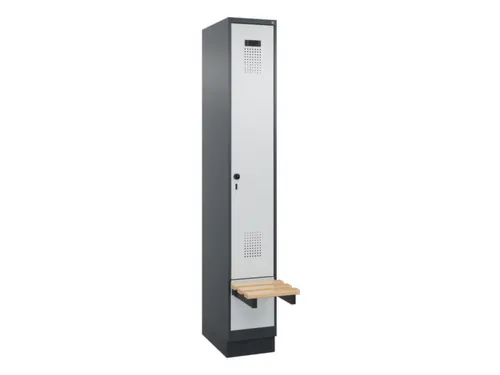 locker met bank,HxBxD 1950x300x815mm,1vak,vak B 300mm,draaigrendel