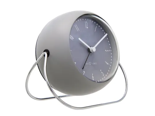 Wekker NeXtime Bubble alarm clock 11x8cm grijs metaal