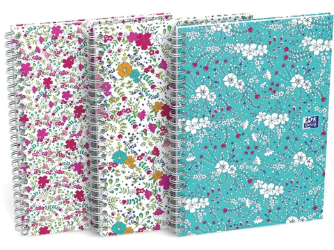 Floral hardcover spiraalschrift B5 gelijnd assorti