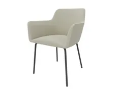 Bezoekersstoel 4Voeten Ronde Buis Donkergrijs Beige