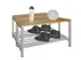 banc double,LxP 1000x740mm,barrettes en bois hêtre,piètement RAL7035