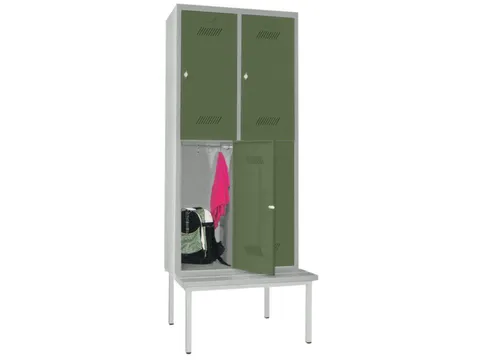 banklocker,dubbeldeks,HxBxD 2150x800x800mm,RAL7035,front RAL6011