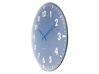 Wandklok Nextime dia 50cm bolvormig glas blauw kunststof Duomo - 4