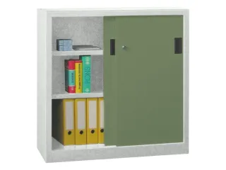 Schuifdeurkast Hxbxd 1000x1000x400mm 2 Oh Ral7035 Front Ral6011 - 1