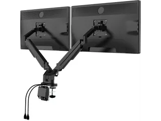 Dubbele Monitorarm Zwart Incl. USB Poorten - 3