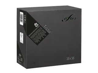 Infibra I-0464 P-to-P Servet 38x38cm 1/4 vouw 2-Laags Zwart 1440 Stuks - 1